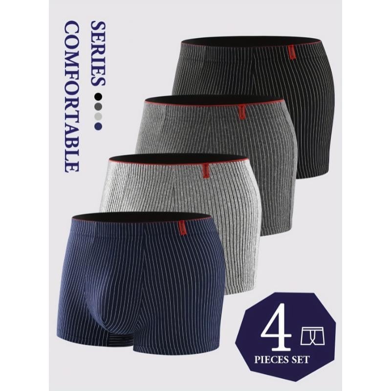 Vyrų 4 dalių apatinių komplektas, su žemu juosmeniu, Mitsubishi Meryl audinys, 100% akrilas, įdėklas iš medvilnės modalo, dovanų dėžutėje