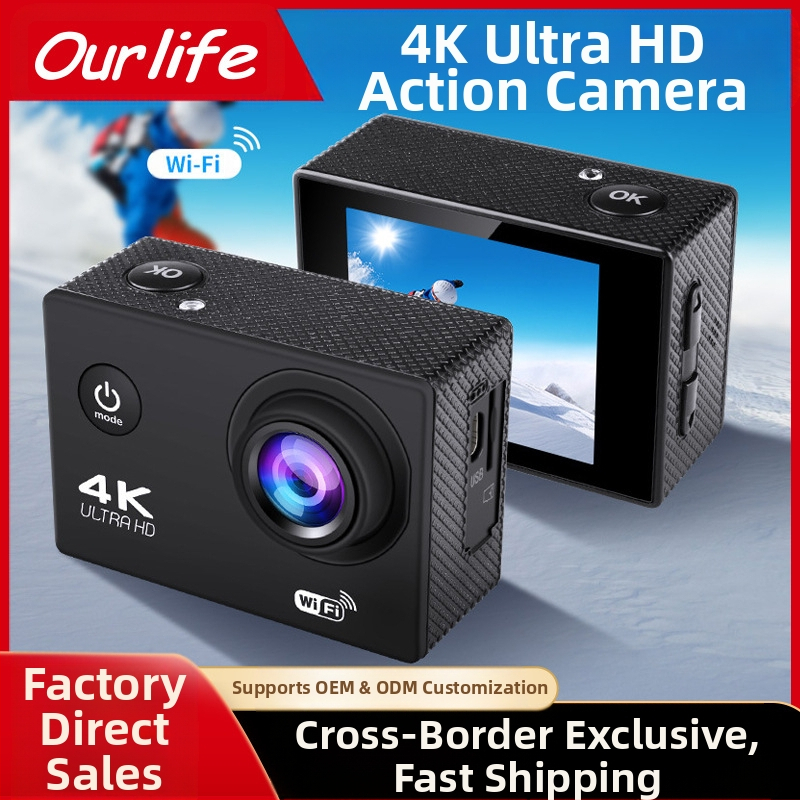 Kamera za nošenje na glavi – 4K video, 16MP fotografije, 2.0″ LCD, TF kartica pohrana, 900mAh baterija