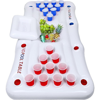 Naduvani stol za ping-pong za zabave uz bazen, plutajući stol s 28 rupa, ekološki PVC