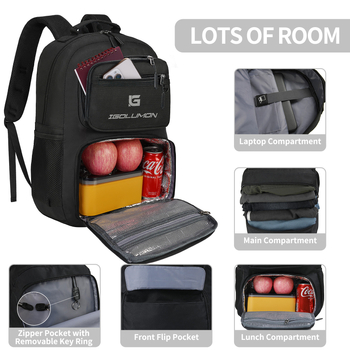 IGOLUMON Izoliuotos nešiojamojo kompiuterio kuprinė, 20–35 L, poliesteris, atspari vandeniui, oro pagalvės dirželiai