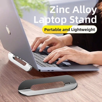 Portatīvo datora statīvs no cinka sakausējuma, saliekams, neredzams dzesēšanas paliktnis, universāla saderība
