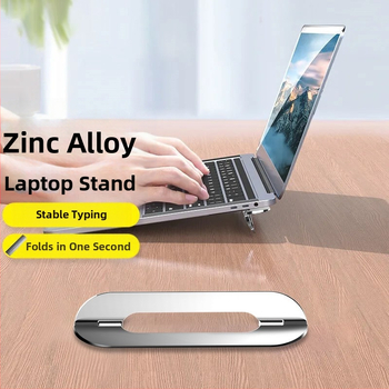 Portatīvo datora statīvs no cinka sakausējuma, saliekams, neredzams dzesēšanas paliktnis, universāla saderība