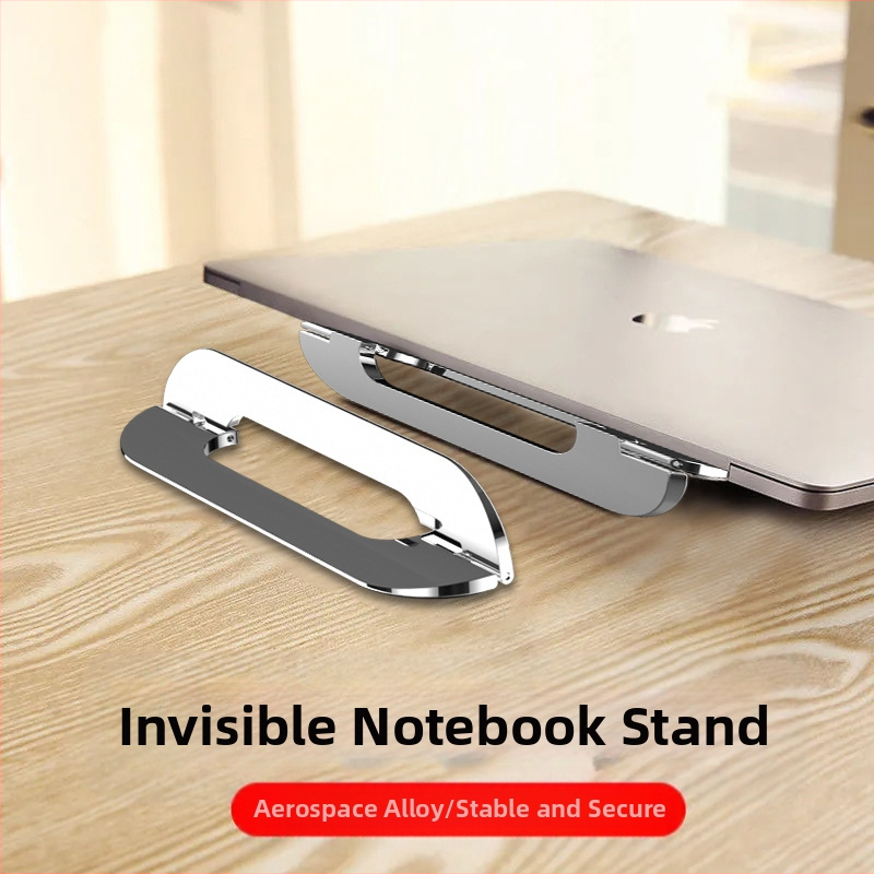 Portatīvo datora statīvs no cinka sakausējuma, saliekams, neredzams dzesēšanas paliktnis, universāla saderība