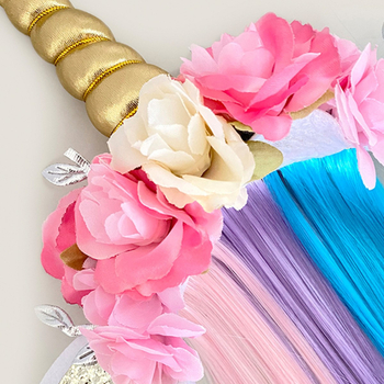 Mu Xiaoxi kézzel készített textil egyszarvú fejfedő, hercegnő stílus, virágos dísz, termékkód 15010043