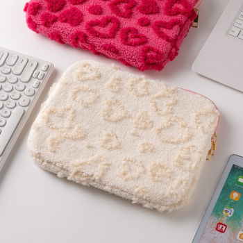 Pūkaina iPad/Laptop soma ar ģeometrisku rakstu, elpojošs audums, poliestera odere, svaigs un salds stils