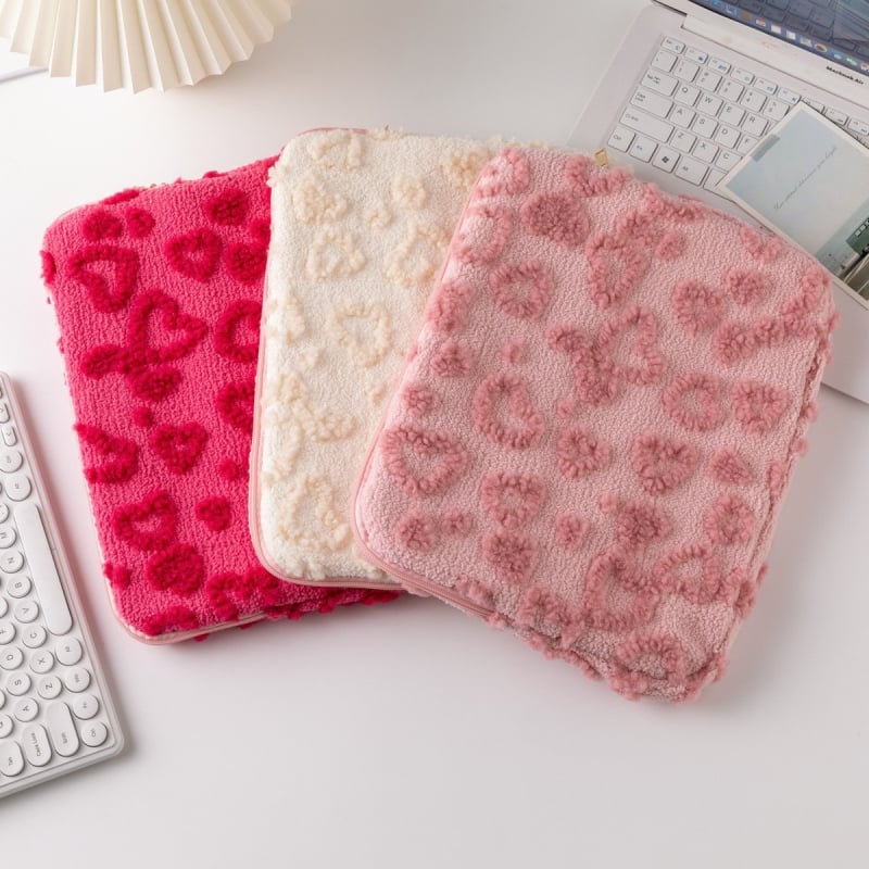 Pūkaina iPad/Laptop soma ar ģeometrisku rakstu, elpojošs audums, poliestera odere, svaigs un salds stils