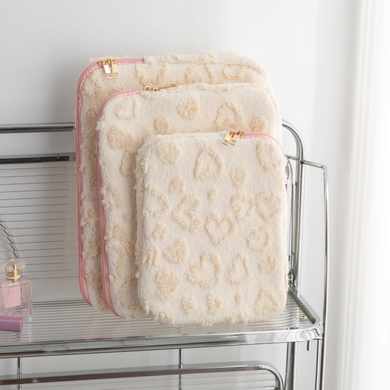 Pūkaina iPad/Laptop soma ar ģeometrisku rakstu, elpojošs audums, poliestera odere, svaigs un salds stils