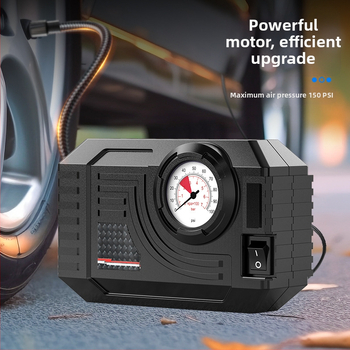 Φορητή αντλία αέρα αυτοκινήτου με μετρητή πίεσης ελαστικών, 12V, 120W, 25 L/min, 3 m καλώδιο, 20 cm σωλήνας