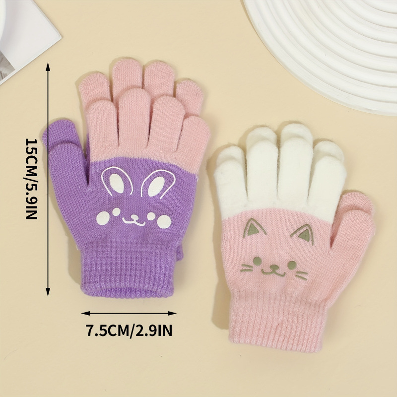 Pletene rukavice s mačjom šapom za djecu - unisex, mink koža, cijeli prst, proljeće, jd601099523829455