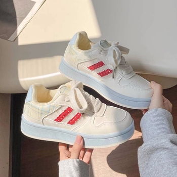 Lygūs bateliai su apvaliu pirštu, PU viršus, Color Blocking, priekinis raištelis