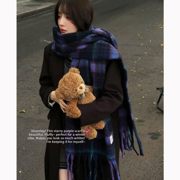 Mohair šalis su kutais, paprastas audimas, poliesterio audinys, šiluma žiemai