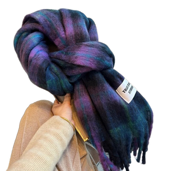 Mohair šalis su kutais, paprastas audimas, poliesterio audinys, šiluma žiemai