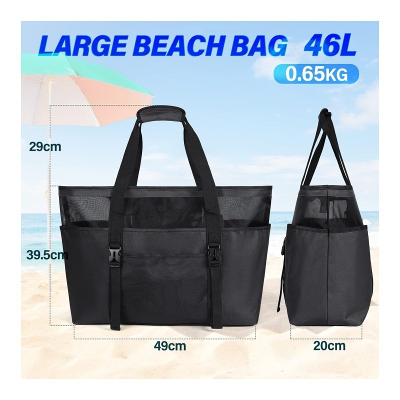 Pludmales soma ar augšējo rāvējslēdzēju, Oxford audums, dubultas plecu siksnas, iekšējā nodalījuma kabata portatīvajam datoram un vairāki kabatas