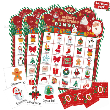Set bingo kartica za Božić — Božićni stil, Papir, ZF-56, 24 Igrača