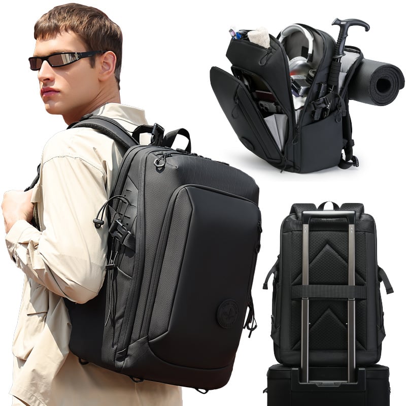 Bange unisex kelioninė kuprinė didelės talpos, 20-35L, membraninė medžiaga, sulankstoma, išlenkta pečių juosta