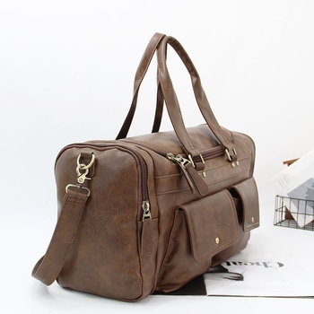 Мъжка пътна чанта с голям капацитет, ретро стил, много джобове, предно отваряне, ципно затваряне