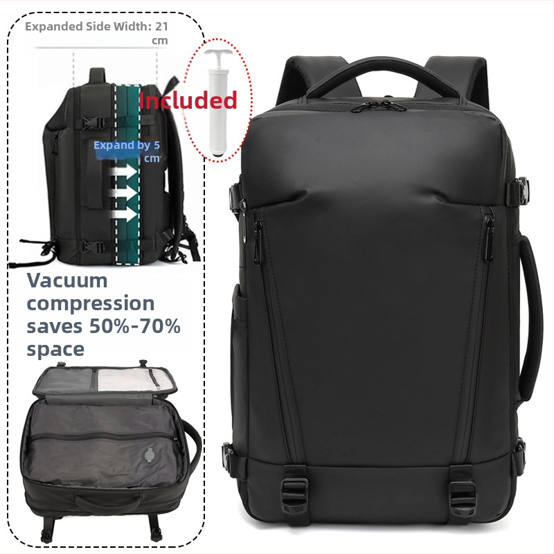 Раница за лаптоп, разширяваща се, унисекс, найлонова, обем 20–35 л, ремък с въздушна възглавница