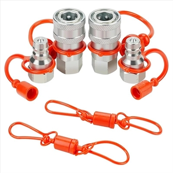 Hidraulična brza spojka s prašnjim zaštitnim kućištem, ISO A navoj, NPT konektor, od ugljičnog čelika