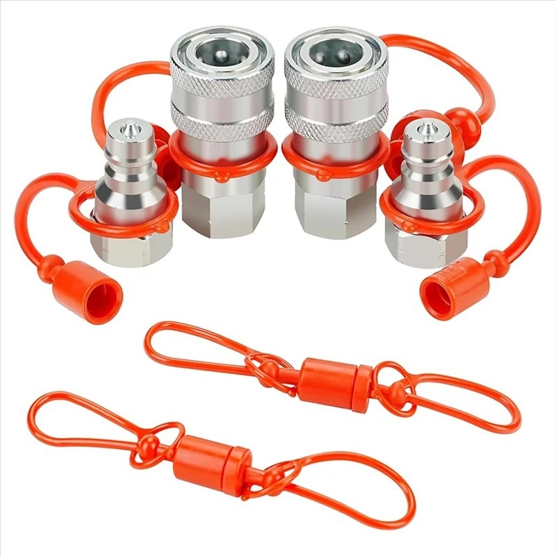 Hidraulična brza spojka s prašnjim zaštitnim kućištem, ISO A navoj, NPT konektor, od ugljičnog čelika