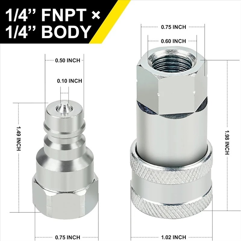 Hidraulična brza spojka s prašnjim zaštitnim kućištem, ISO A navoj, NPT konektor, od ugljičnog čelika