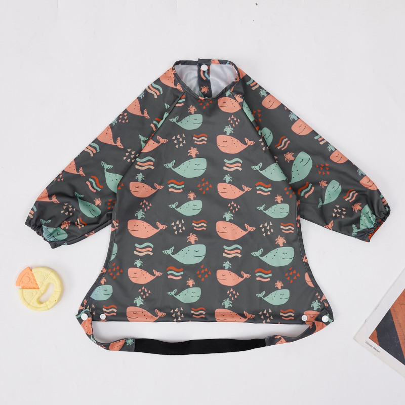 Dječja vodootporna pregača za blagovaonski stolac, uzorak životinja, 100% poliester, za uzrast 1–3 godine