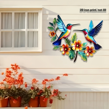 Dzelzs sienas māksla – zieds, bites un putns metāla siluētā, Eiropas stils, zīmols Lixing, modelis 7-21-8, piemērots mājai, dārzam un birojam