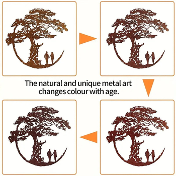 Geležinis sieninis papuošalas — Gyvybės medis, DY2516, Riding the Wave, šiuolaikinis minimalistinis stilius