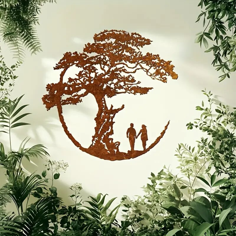 Geležinis sieninis papuošalas — Gyvybės medis, DY2516, Riding the Wave, šiuolaikinis minimalistinis stilius