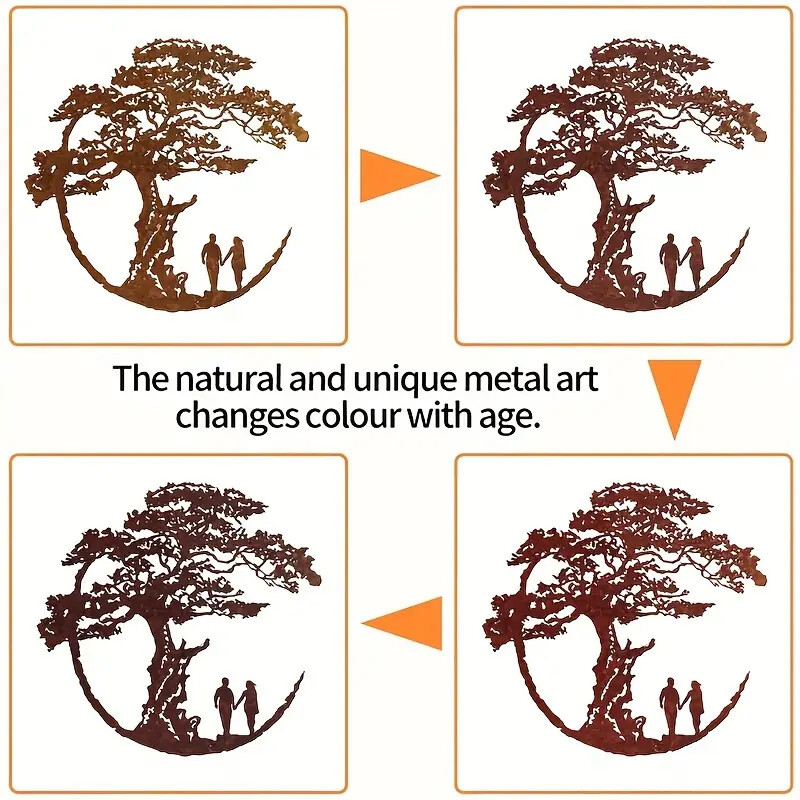 Geležinis sieninis papuošalas — Gyvybės medis, DY2516, Riding the Wave, šiuolaikinis minimalistinis stilius