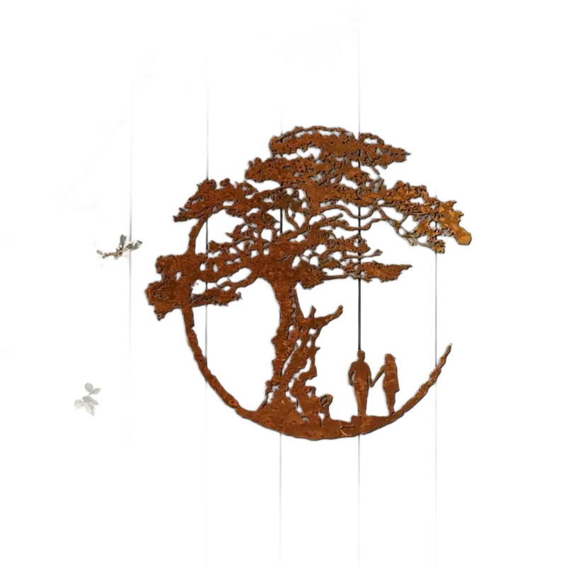 Geležinis sieninis papuošalas — Gyvybės medis, DY2516, Riding the Wave, šiuolaikinis minimalistinis stilius