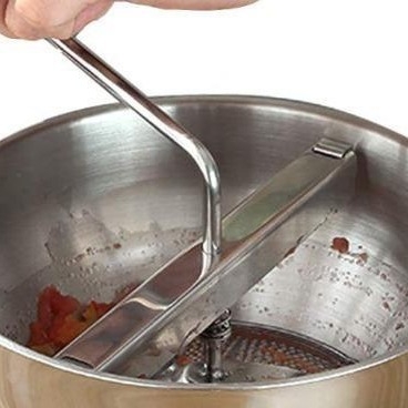 Nerūsējošā tērauda daudzfunkcionāls virtuves palīgs – blenderis un purētājs, ar roku, piemērots augļiem, dārzeņiem, bērnu ēdienam, ievārījumam un kartupeļu biezenim