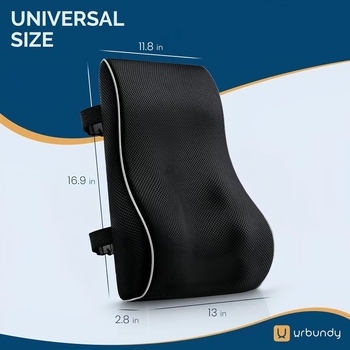 Automašīnas jostas atbalsts no atmiņas putām, ergonomiska muguras spilvens, režģu audums, universāla automobiļu saderība, minimālisma stils