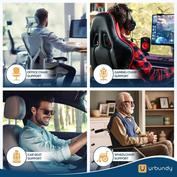 Automašīnas jostas atbalsts no atmiņas putām, ergonomiska muguras spilvens, režģu audums, universāla automobiļu saderība, minimālisma stils