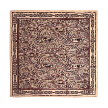 Kvadrātšalle no Mulberry zīda, warp-knitted, etniskais britu retro stils, pavasaris 2025