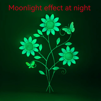 Spīdīgs saulespuķu dzelzs zemes stabs – dārza ārējais dekors (Materiāls: Dzelzs; Produkta kods: Sunflower; Zīmols: Mijia crafts; Kategorija: Dekori)