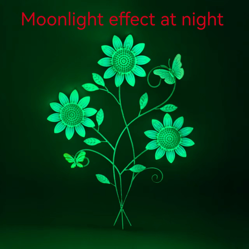 Spīdīgs saulespuķu dzelzs zemes stabs – dārza ārējais dekors (Materiāls: Dzelzs; Produkta kods: Sunflower; Zīmols: Mijia crafts; Kategorija: Dekori)