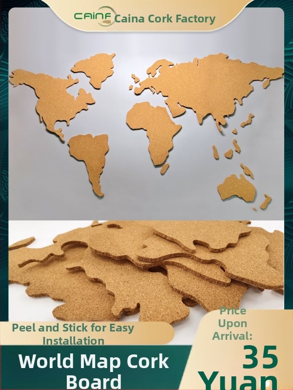 Kork ploča s kartom svijeta, s ljepilom na stražnjoj strani – dekor za zidne fotografije u obliku puzzle