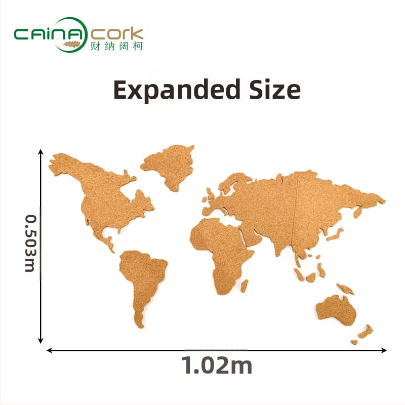 Kork ploča s kartom svijeta, s ljepilom na stražnjoj strani – dekor za zidne fotografije u obliku puzzle