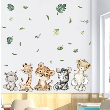 PVC falmatrica — aranyos erdei állatok, sík modell, gyerekszobára és hálószobába