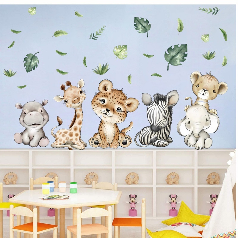 PVC falmatrica — aranyos erdei állatok, sík modell, gyerekszobára és hálószobába