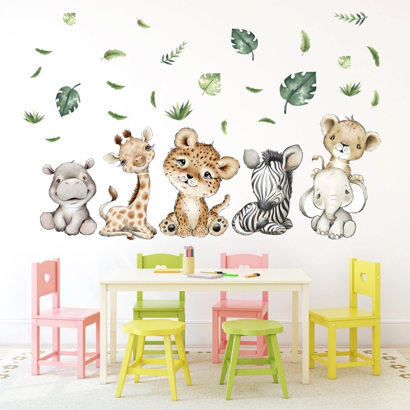 PVC falmatrica — aranyos erdei állatok, sík modell, gyerekszobára és hálószobába
