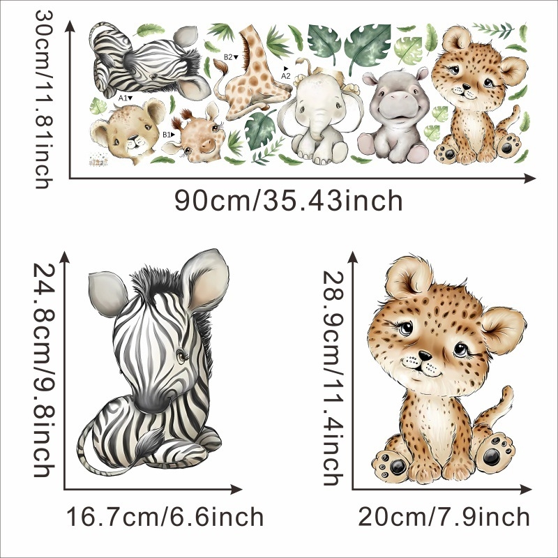 PVC falmatrica — aranyos erdei állatok, sík modell, gyerekszobára és hálószobába