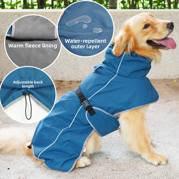 Suņa lietus jaka – poliesteris, ūdensizturīgs, āra lietošanai visos laikapstākļos, modelis WC26, ChongTa Pet