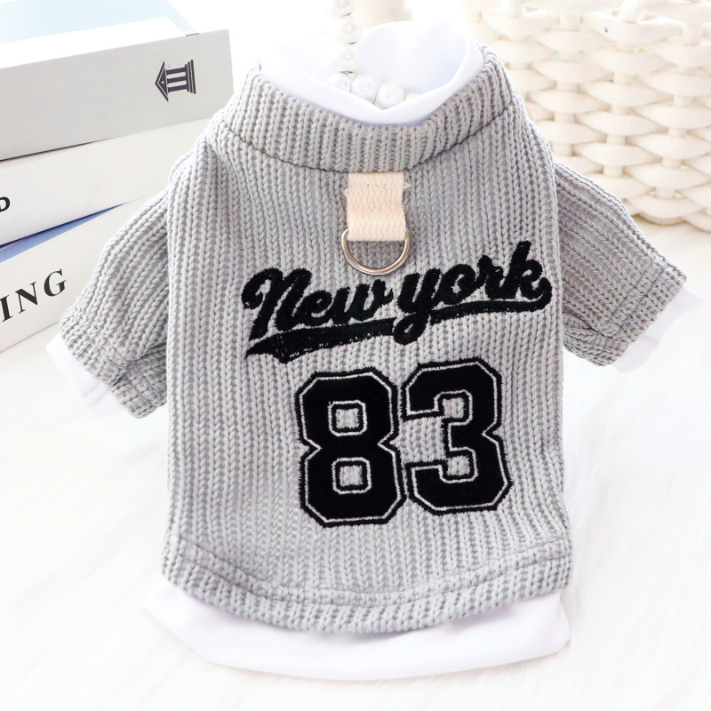 Accope Jaunās Ņujorkas stila ikdienas divu daļu hoodie maziem suņiem – vilnas apģērbs mājdzīvniekiem