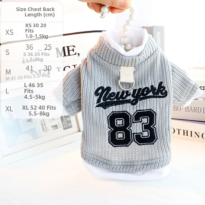 Accope Jaunās Ņujorkas stila ikdienas divu daļu hoodie maziem suņiem – vilnas apģērbs mājdzīvniekiem