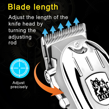 Elektriskais matu griezējs ar digitālo displeju, augsta jauda, nerūsējošā tērauda griežamā daļa, iekšēja akumulators 1200–2000mAh, darbības laiks 1–3 stundas