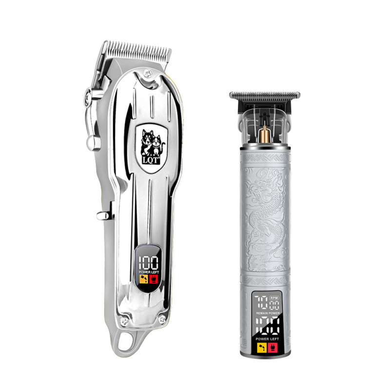 Elektriskais matu griezējs ar digitālo displeju, augsta jauda, nerūsējošā tērauda griežamā daļa, iekšēja akumulators 1200–2000mAh, darbības laiks 1–3 stundas