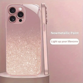 Husă de telefon din metal, cu sticlă vopsită, pentru iPhone 11–14 Pro Max, disipare căldură, model YK263