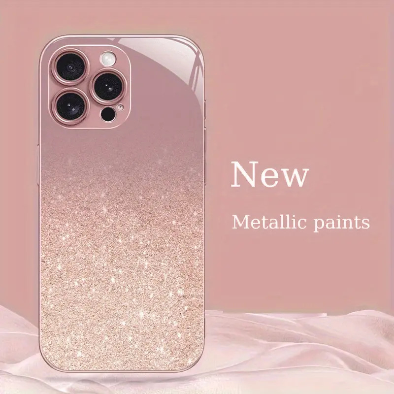 Husă de telefon din metal, cu sticlă vopsită, pentru iPhone 11–14 Pro Max, disipare căldură, model YK263