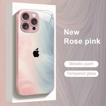 iPhone dėklas YK265-Metal Paint Glass Case: metalinis paviršius; šilumos sklaida; suderinamas su iPhone 11–14 (Pro/Max, Mini); amatas: dažymas